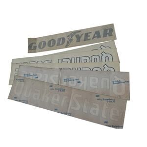 Vintage Quaker State Goodyear Decals Lot 6 Large Racing Auto Shop Display Garage